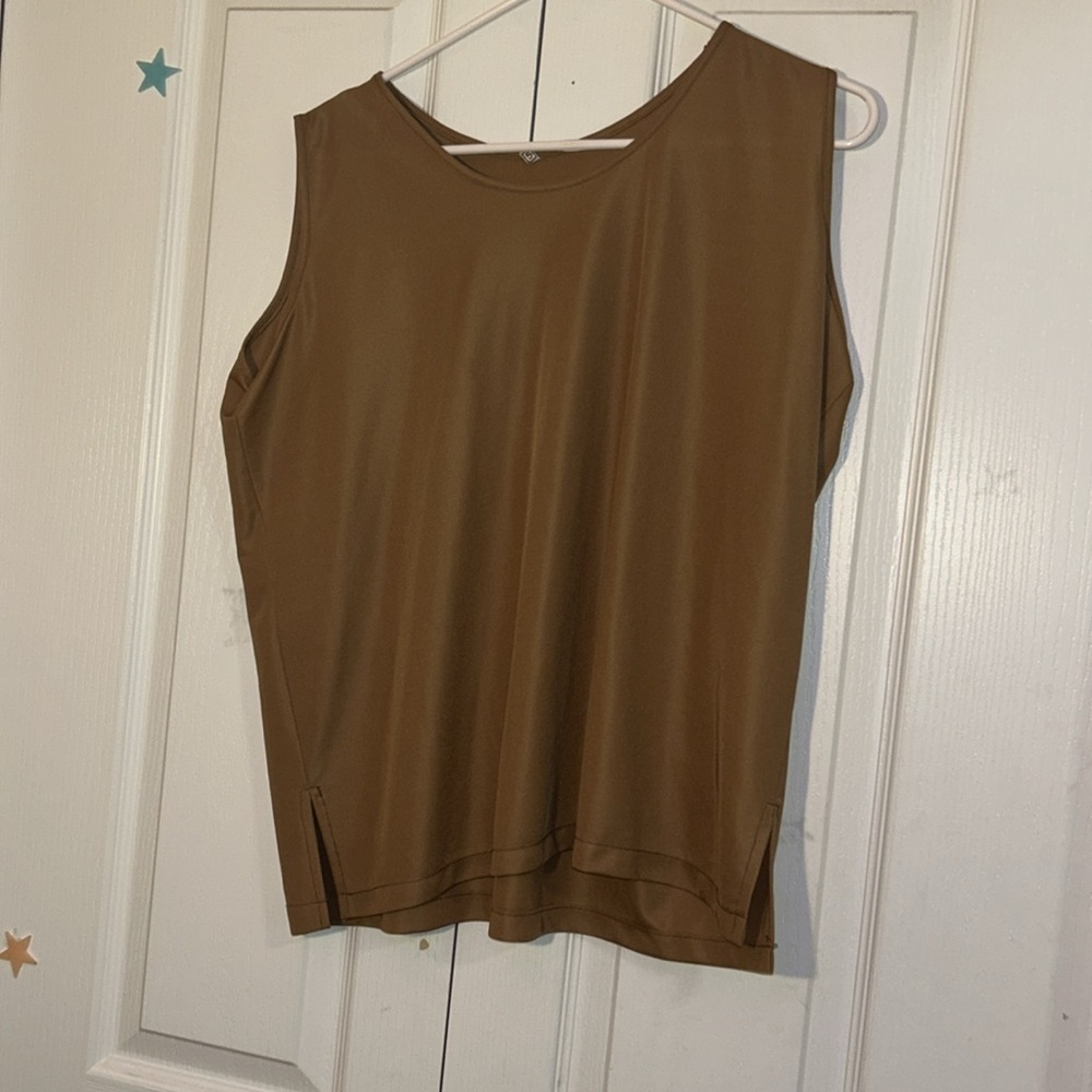 Elegant Brown Glitter Sheer Women's Jacket and Tank Top Set whimsigoth - Picture 3 of 9